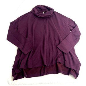 ATHLETA Ethereal‎ Brushed Funnel Neck Oversized Pullover Sweater Burgundy Size S